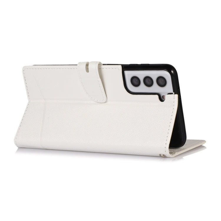 For Samsung Galaxy S21+ 5G Cross Texture Horizontal Flip Leather Phone Case