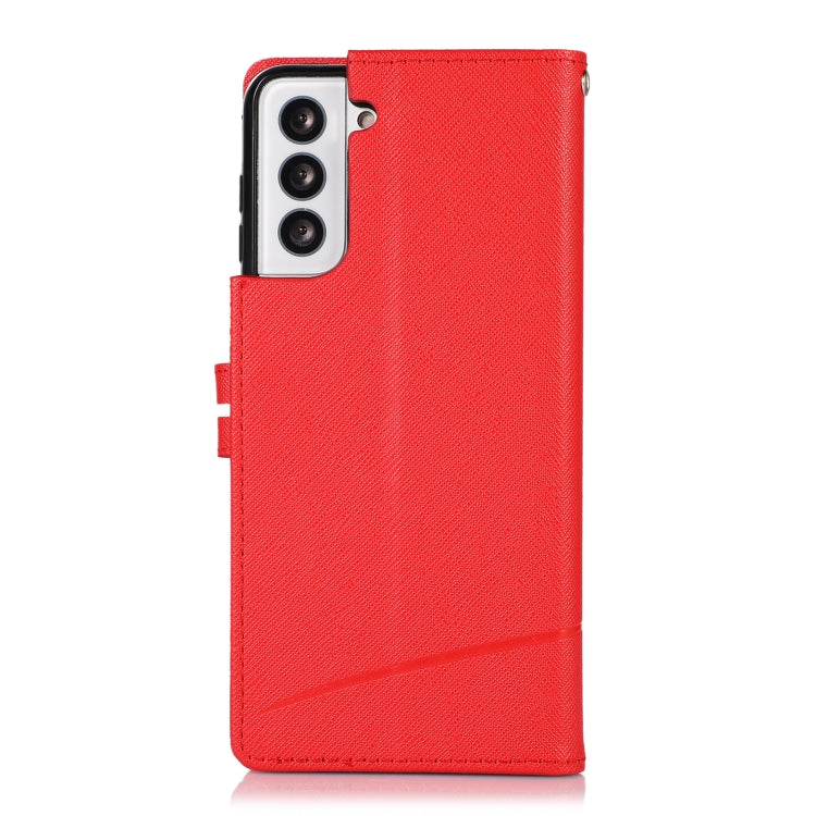 For Samsung Galaxy S21+ 5G Cross Texture Horizontal Flip Leather Phone Case