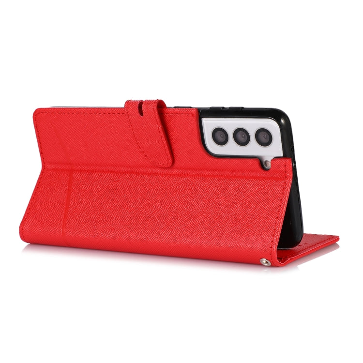 For Samsung Galaxy S21+ 5G Cross Texture Horizontal Flip Leather Phone Case