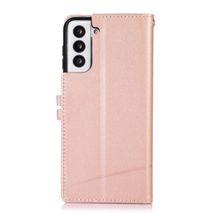 For Samsung Galaxy S21+ 5G Cross Texture Horizontal Flip Leather Phone Case