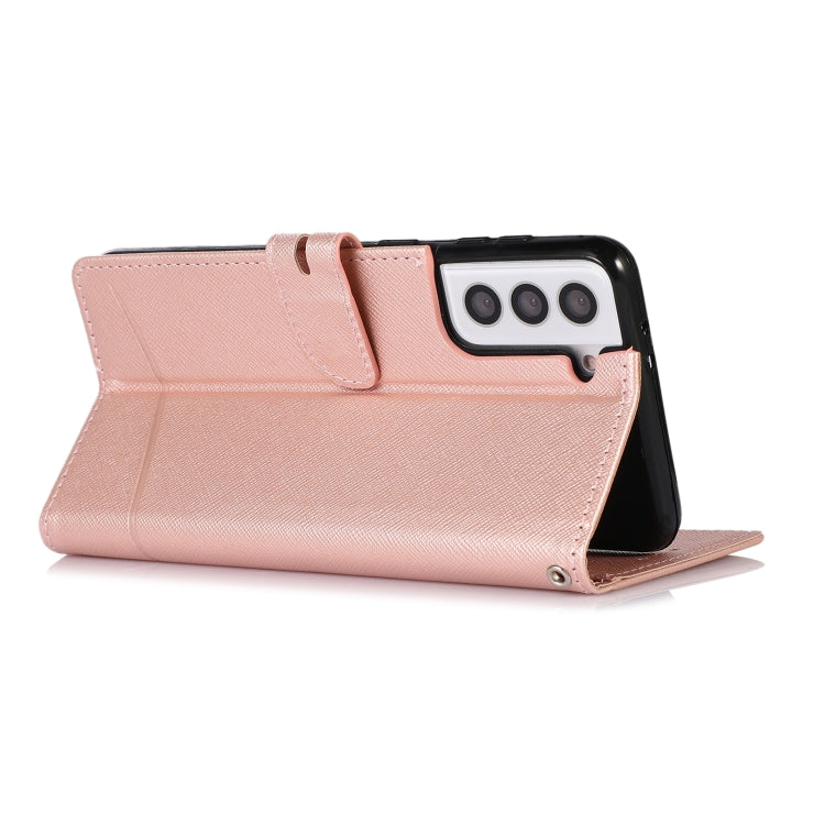 For Samsung Galaxy S21+ 5G Cross Texture Horizontal Flip Leather Phone Case