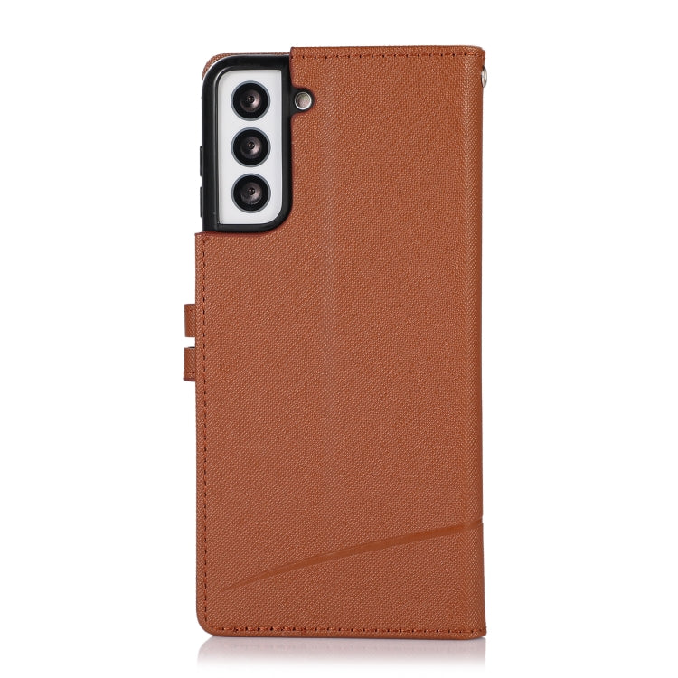 For Samsung Galaxy S21+ 5G Cross Texture Horizontal Flip Leather Phone Case