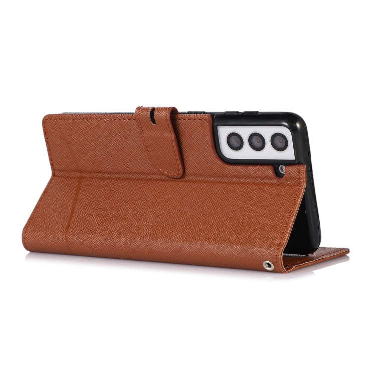 For Samsung Galaxy S21+ 5G Cross Texture Horizontal Flip Leather Phone Case