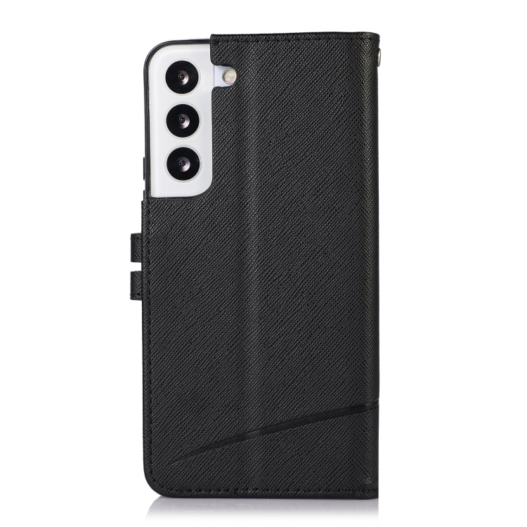 For Samsung Galaxy S22 5G Cross Texture Horizontal Flip Leather Phone Case