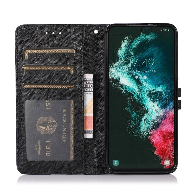 For Samsung Galaxy S22 5G Cross Texture Horizontal Flip Leather Phone Case