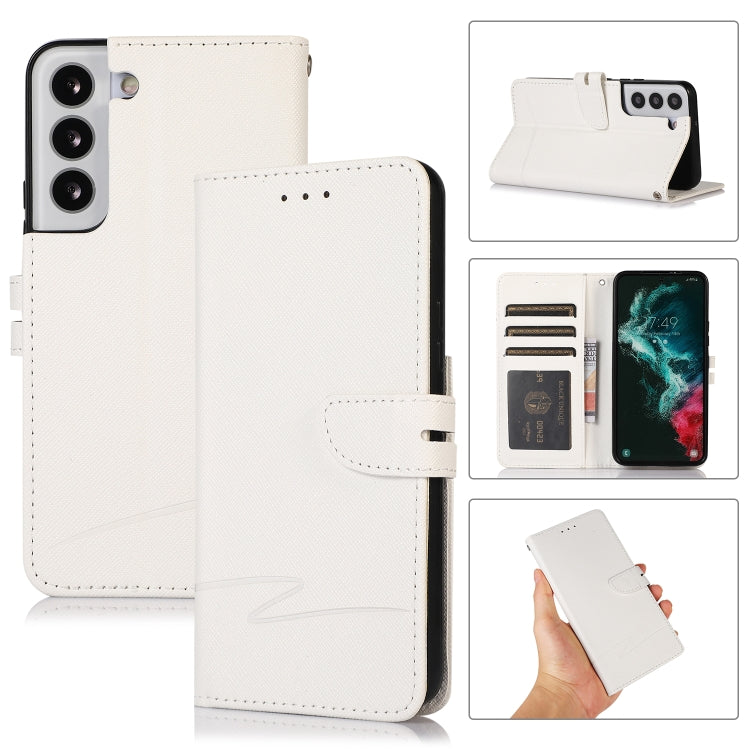 For Samsung Galaxy S22 5G Cross Texture Horizontal Flip Leather Phone Case