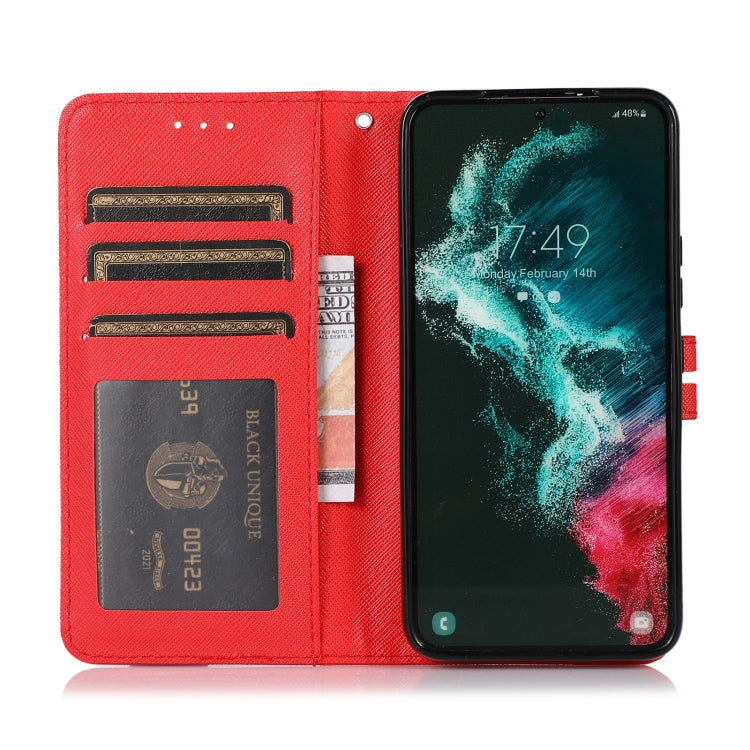 For Samsung Galaxy S22 5G Cross Texture Horizontal Flip Leather Phone Case