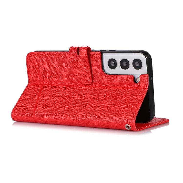 For Samsung Galaxy S22 5G Cross Texture Horizontal Flip Leather Phone Case