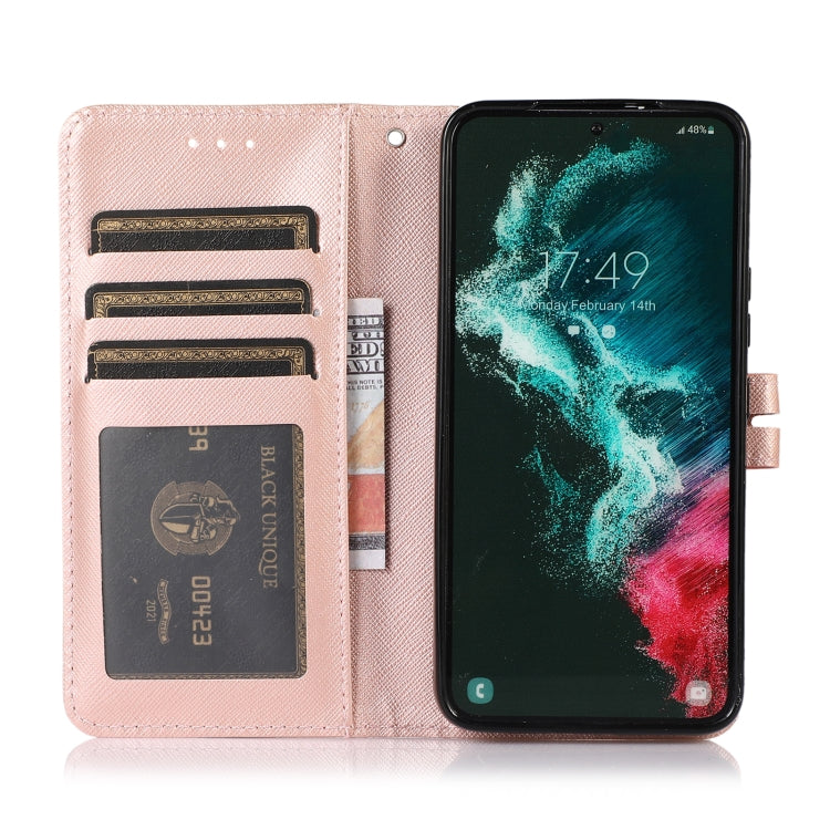For Samsung Galaxy S22 5G Cross Texture Horizontal Flip Leather Phone Case