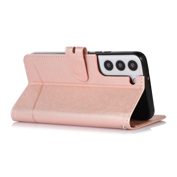 For Samsung Galaxy S22 5G Cross Texture Horizontal Flip Leather Phone Case