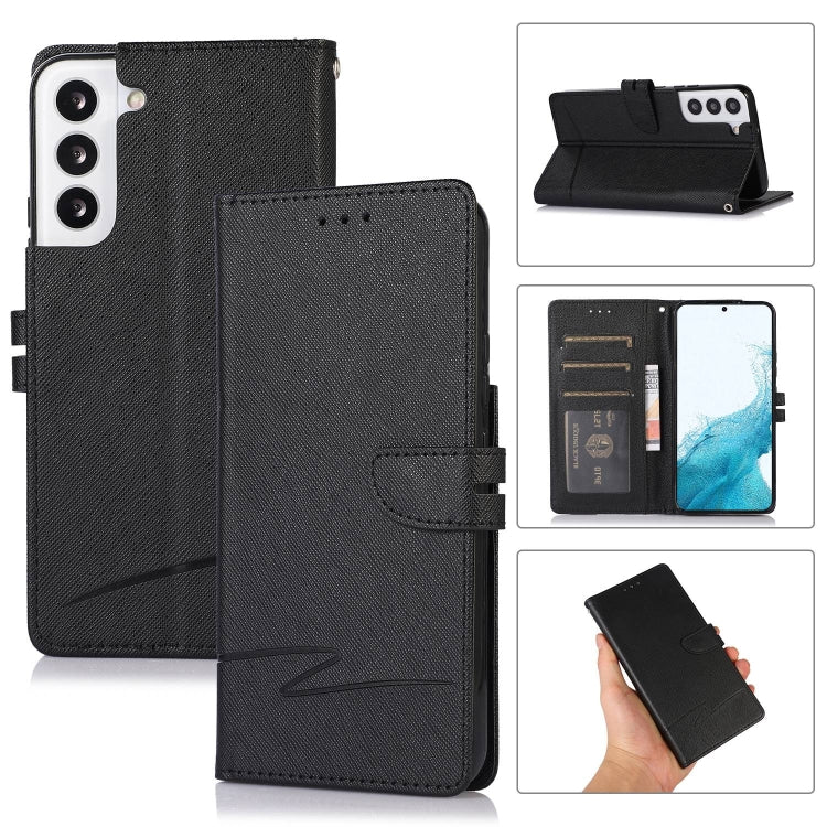 For Samsung Galaxy S22+ 5G Cross Texture Horizontal Flip Leather Phone Case