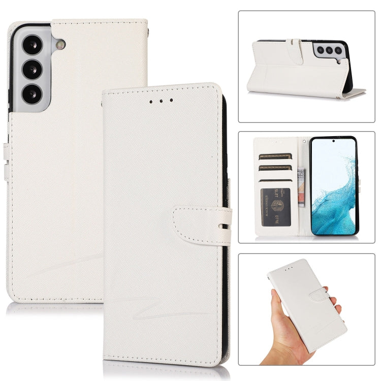 For Samsung Galaxy S22+ 5G Cross Texture Horizontal Flip Leather Phone Case