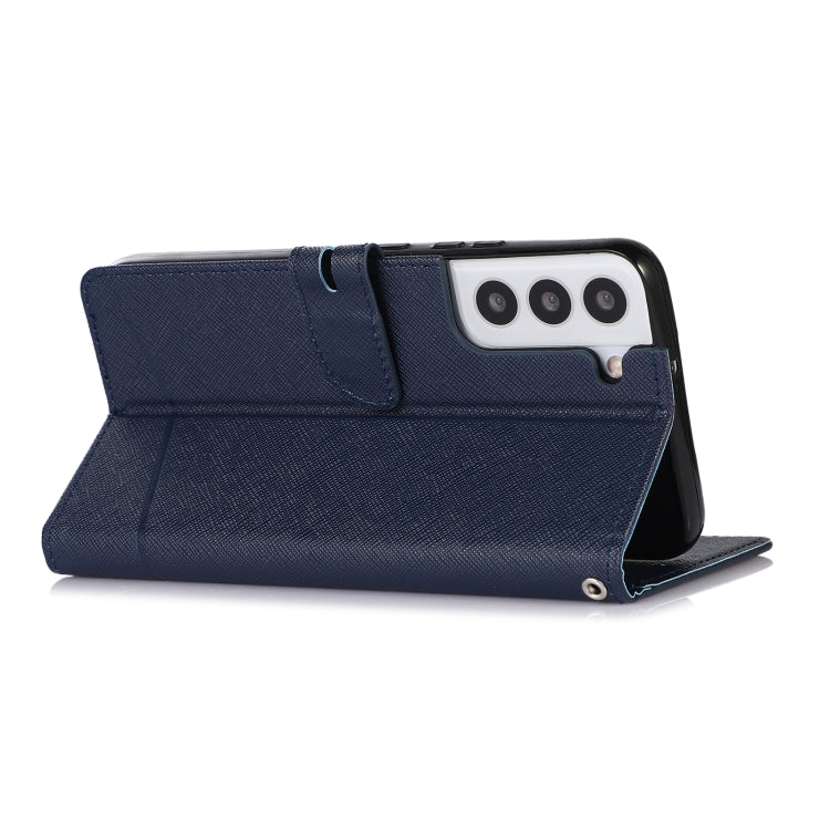 For Samsung Galaxy S22+ 5G Cross Texture Horizontal Flip Leather Phone Case