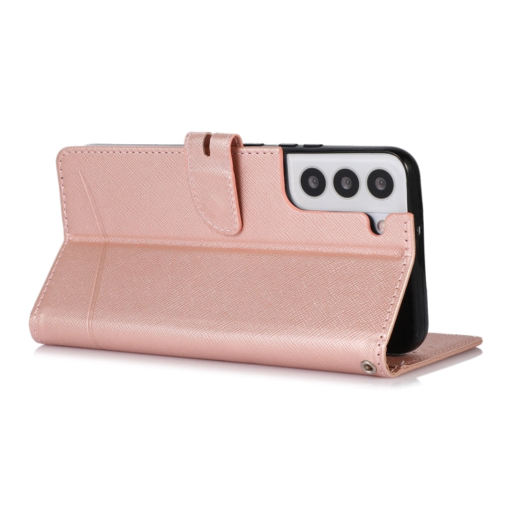 For Samsung Galaxy S22+ 5G Cross Texture Horizontal Flip Leather Phone Case