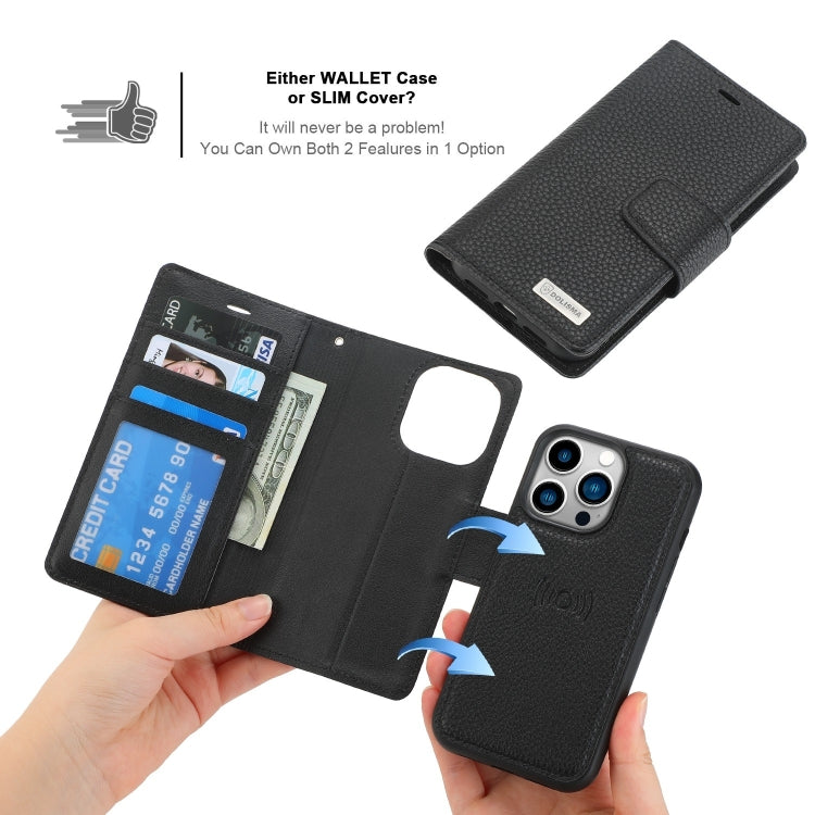 For iPhone 14 Pro Max Magnetic Detachable Leather Phone Case