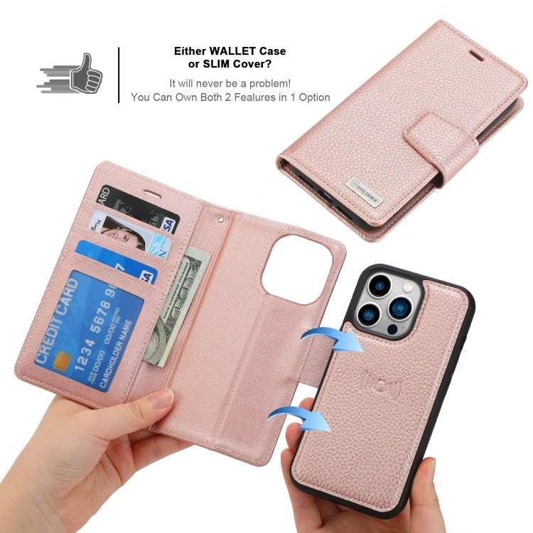 For iPhone 14 Pro Max Magnetic Detachable Leather Phone Case