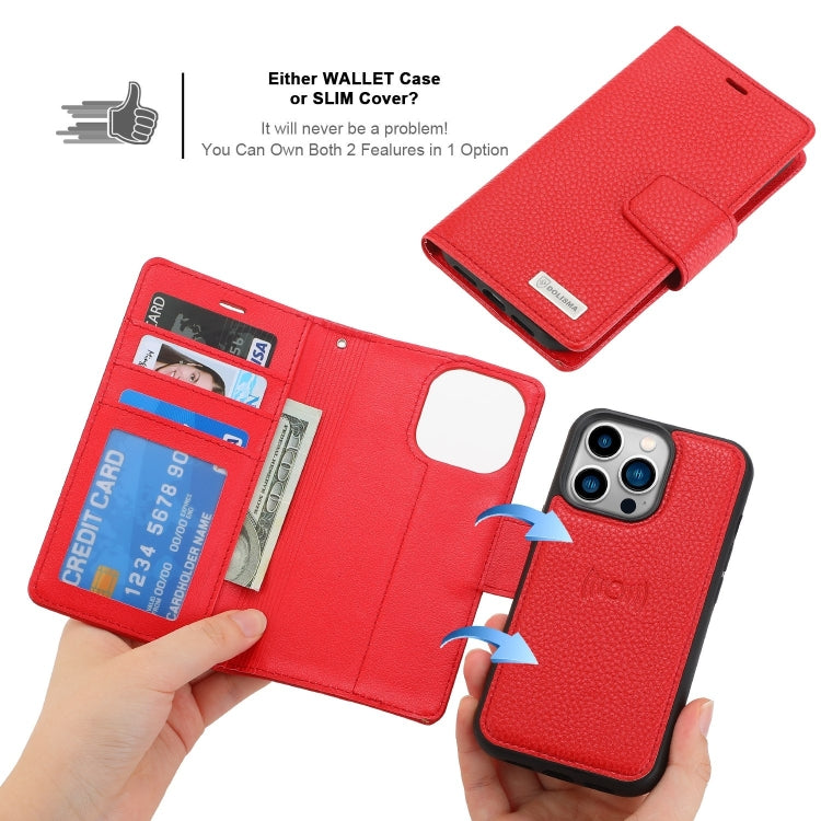 For iPhone 14 Pro Max Magnetic Detachable Leather Phone Case