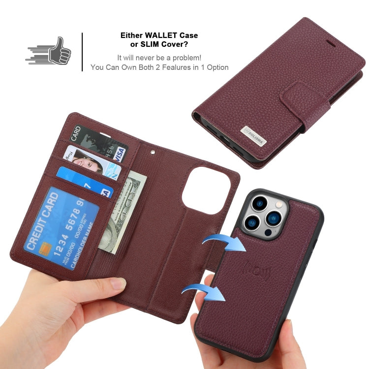 For iPhone 14 Pro Max Magnetic Detachable Leather Phone Case