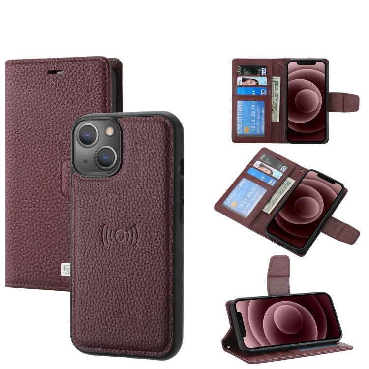 For iPhone 14 Magnetic Detachable Leather Phone Case