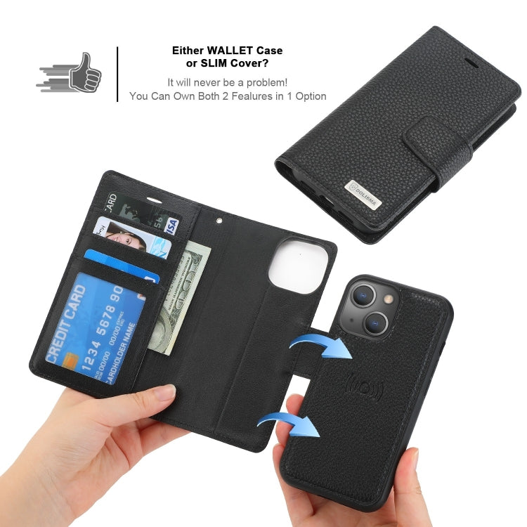 For iPhone 14 Plus Magnetic Detachable Leather Phone Case