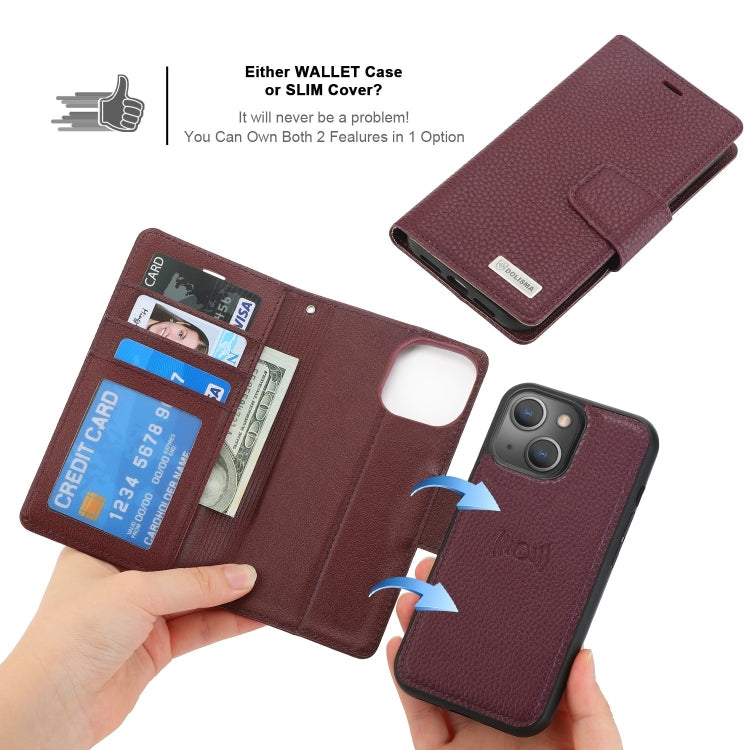 For iPhone 14 Plus Magnetic Detachable Leather Phone Case