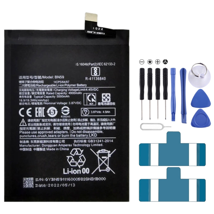 BN59 5000mAh Li-Polymer Battery Replacement For Xiaomi Redmi Note 10 / Redmi Note 10S / Redmi Note 10 5G