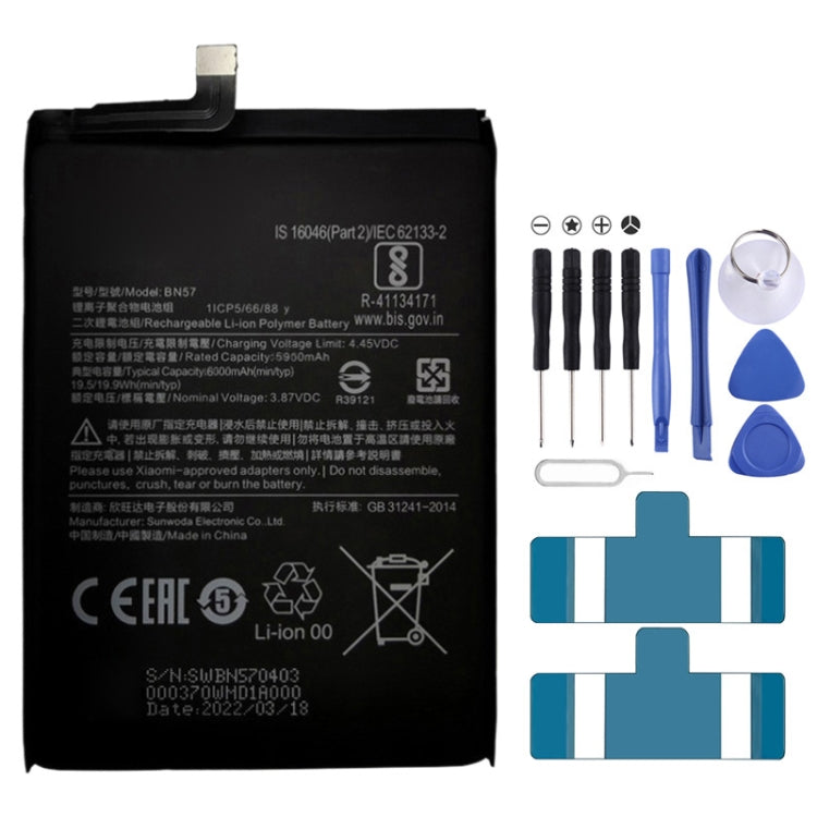 BN61 6000mAh For Xiaomi Poco X3 Li-Polymer Battery Replacement