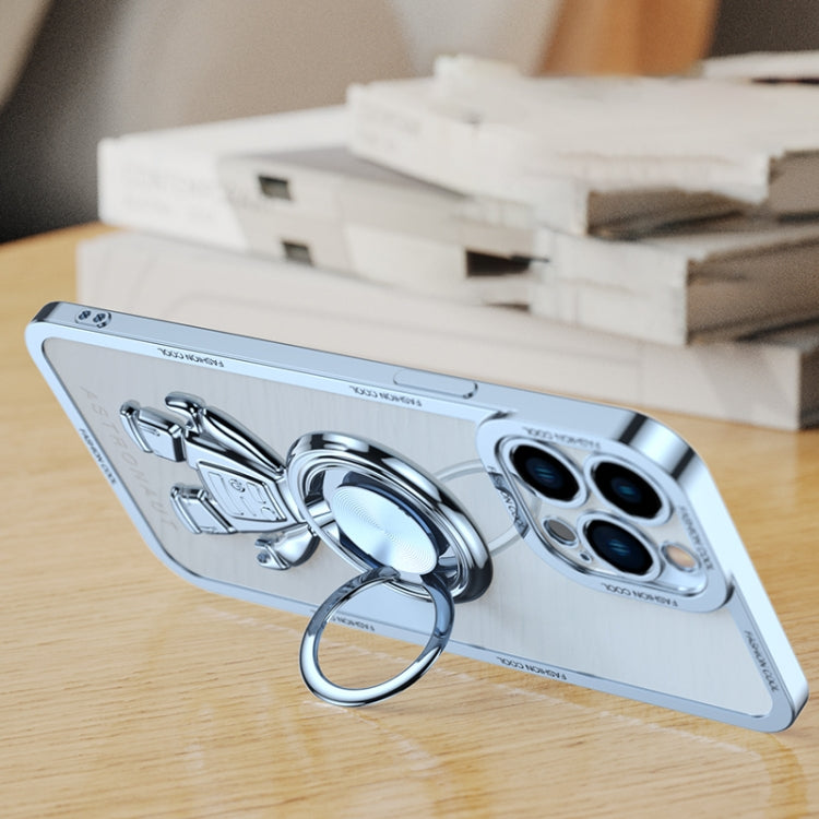 For iPhone 13 Pro Electroplate Astronaut Holder Phone Case
