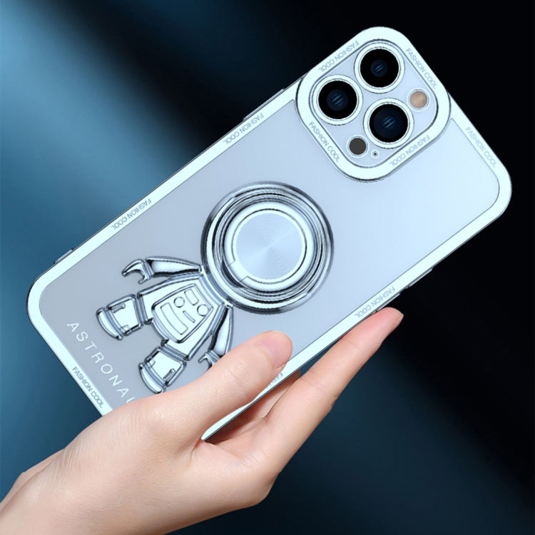 For iPhone 13 Pro Max Electroplate Astronaut Holder Phone Case
