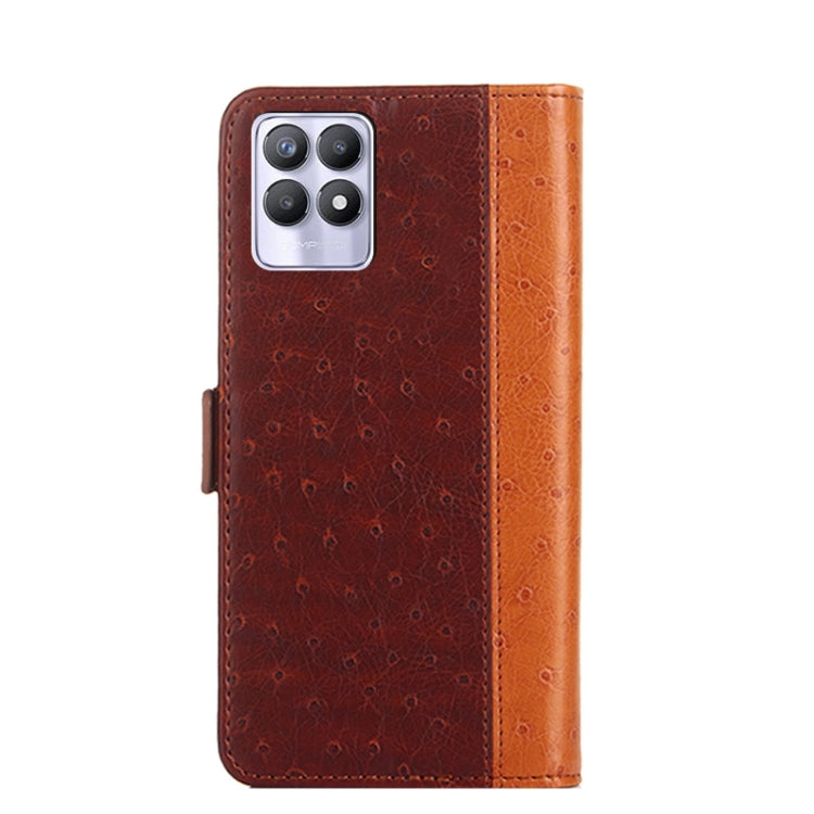 For Realme 8i Ostrich Texture Flip Leather Phone Case
