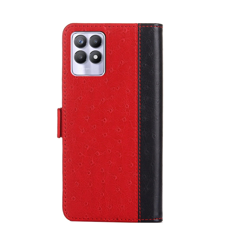 For Realme 8i Ostrich Texture Flip Leather Phone Case