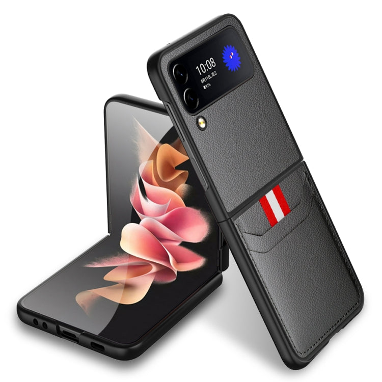 For Samsung Galaxy Z Flip4 Litchi Texture Protective Phone Case with Card Slot