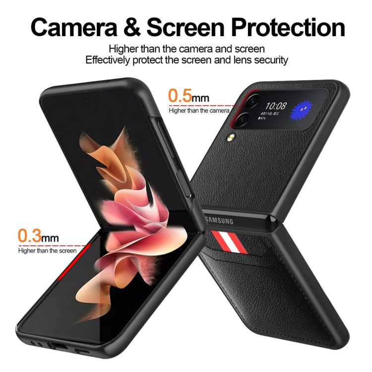 For Samsung Galaxy Z Flip4 Litchi Texture Protective Phone Case with Card Slot