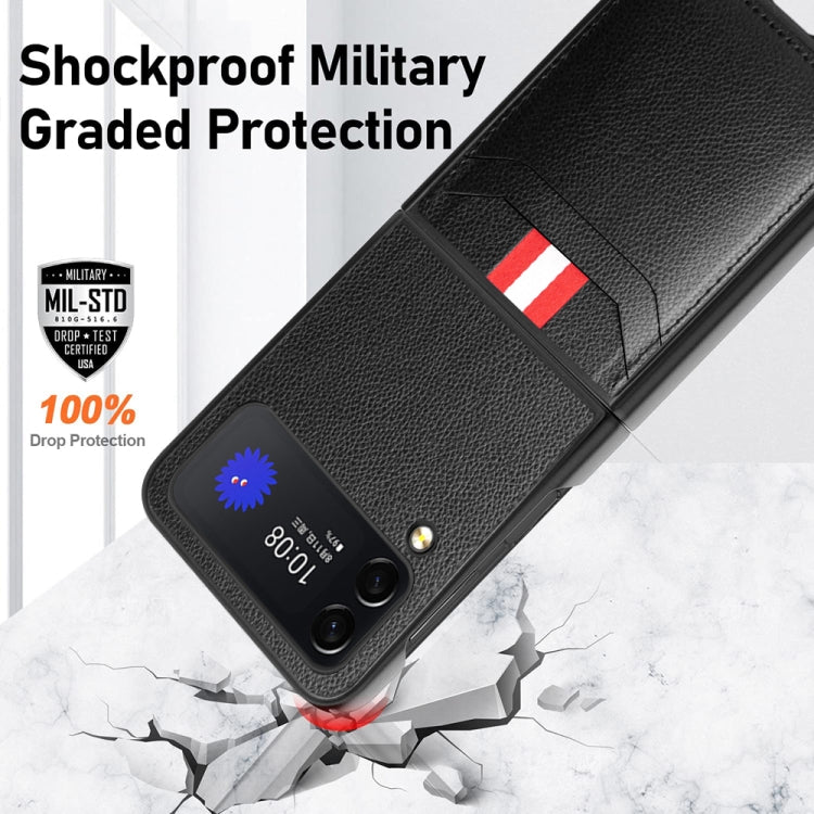 For Samsung Galaxy Z Flip3 5G Litchi Texture Protective Phone Case with Card Slot