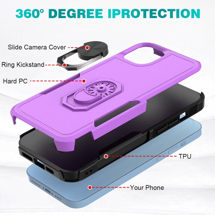 For iPhone 14 PC + TPU Phone Case with Ring Holder