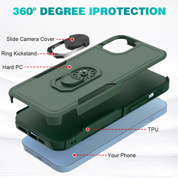 For iPhone 14 Plus PC + TPU Phone Case with Ring Holder