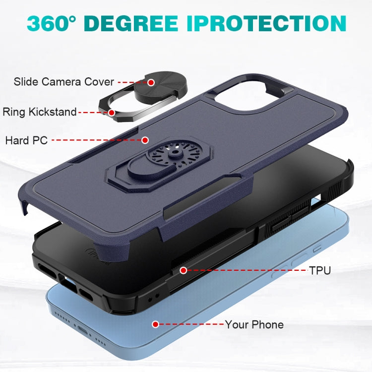 For iPhone 14 Plus PC + TPU Phone Case with Ring Holder
