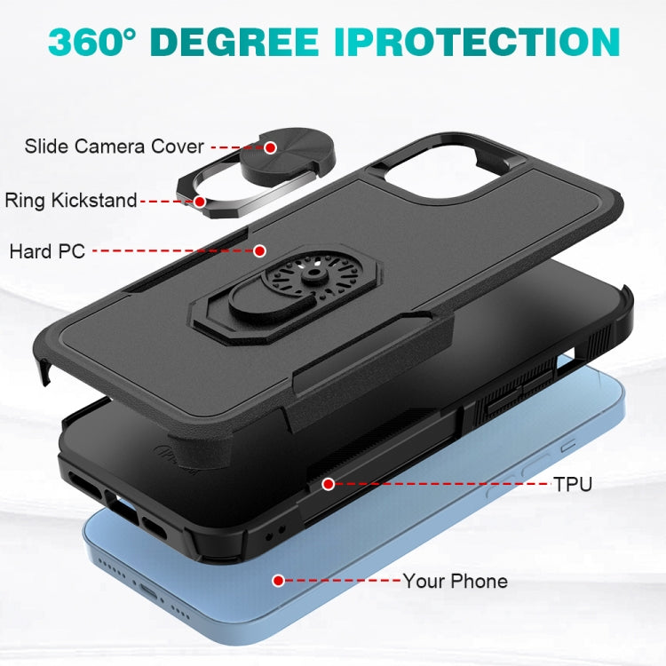 For iPhone 14 Plus PC + TPU Phone Case with Ring Holder