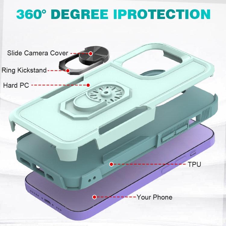 For iPhone 14 Pro PC + TPU Phone Case with Ring Holder