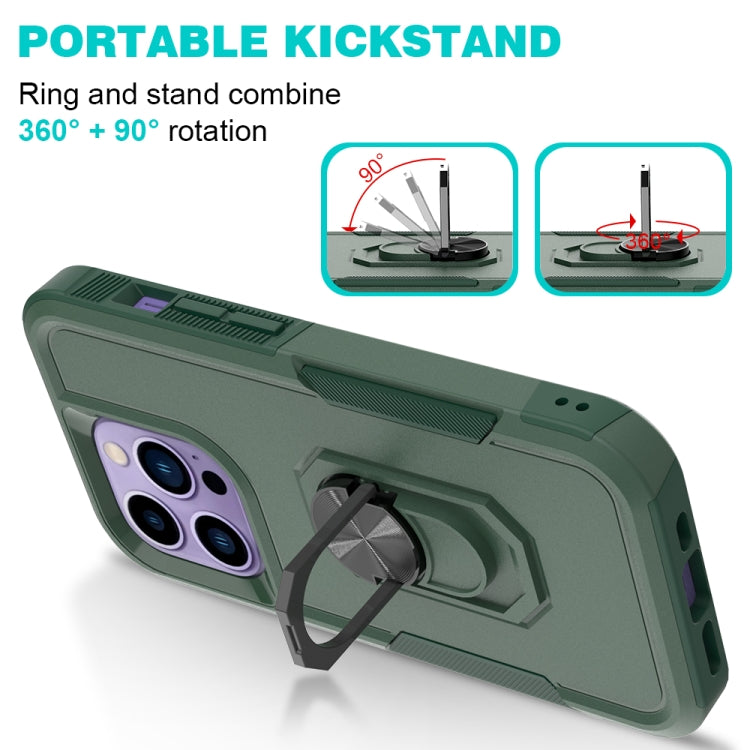For iPhone 14 Pro PC + TPU Phone Case with Ring Holder