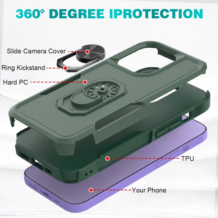 For iPhone 14 Pro PC + TPU Phone Case with Ring Holder