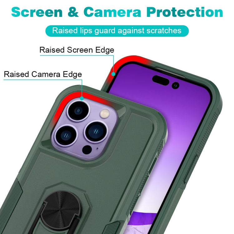 For iPhone 14 Pro PC + TPU Phone Case with Ring Holder