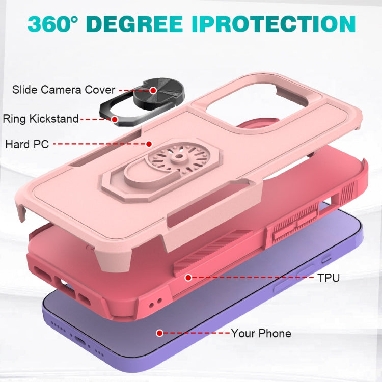 For iPhone 14 Pro PC + TPU Phone Case with Ring Holder