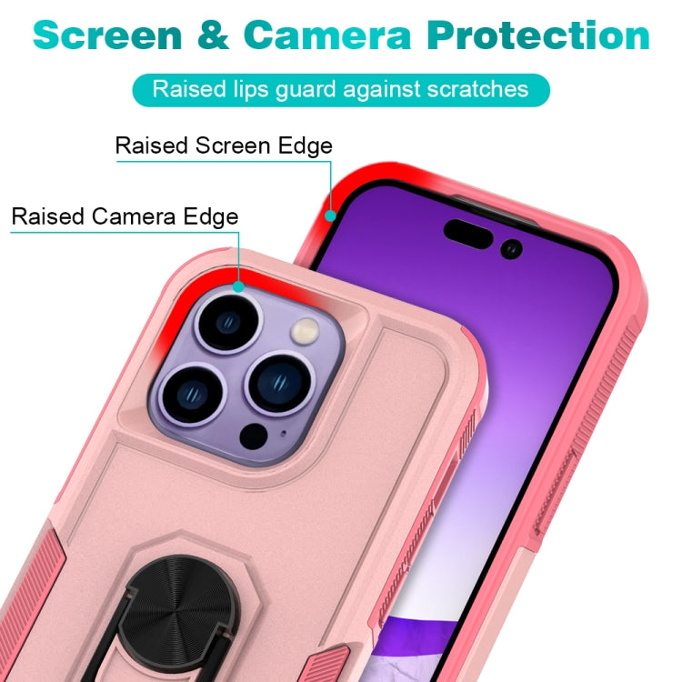 For iPhone 14 Pro PC + TPU Phone Case with Ring Holder