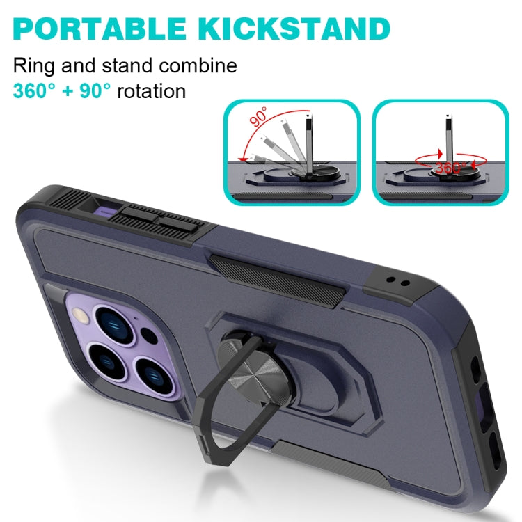 For iPhone 14 Pro PC + TPU Phone Case with Ring Holder