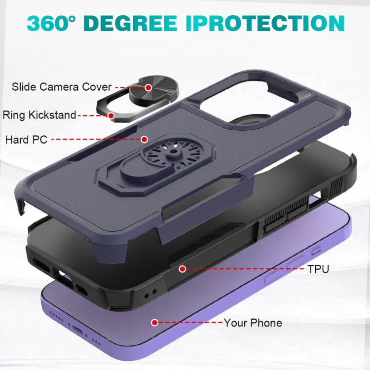 For iPhone 14 Pro PC + TPU Phone Case with Ring Holder