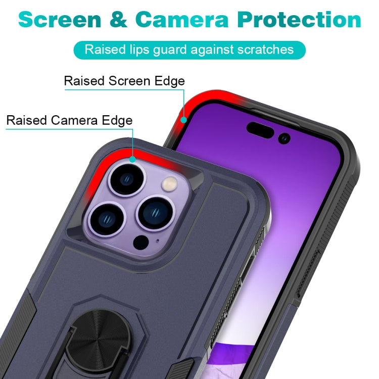 For iPhone 14 Pro PC + TPU Phone Case with Ring Holder