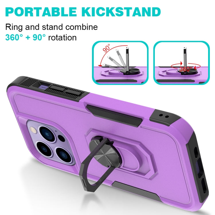 For iPhone 14 Pro PC + TPU Phone Case with Ring Holder