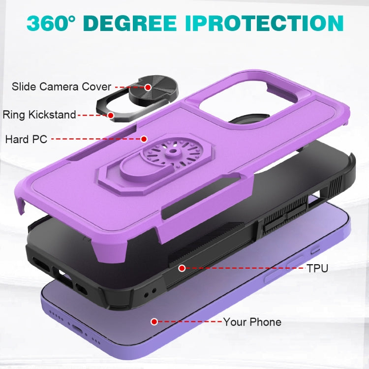 For iPhone 14 Pro PC + TPU Phone Case with Ring Holder