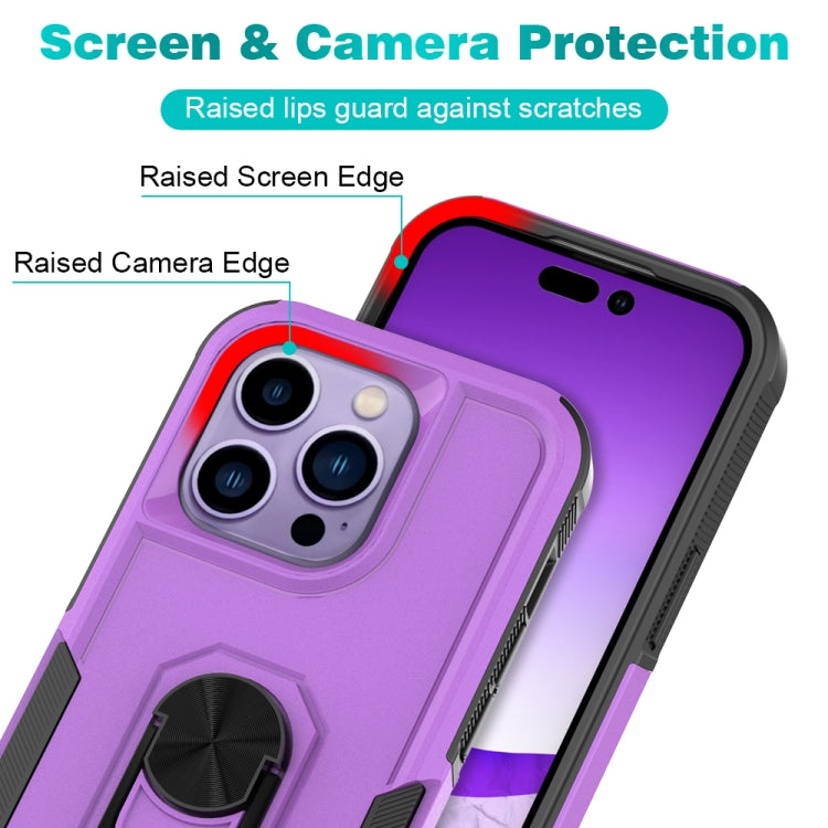 For iPhone 14 Pro PC + TPU Phone Case with Ring Holder